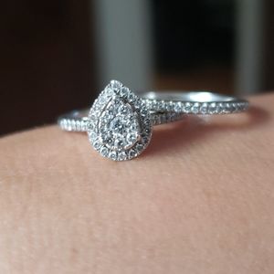 White gold wedding set